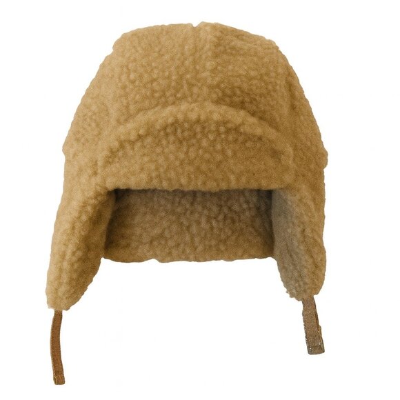OshKosh B’gosh Sherpa Trapper Hat Toddler 2T–4T Tan Faux Fur Winter Ear Flap Cap - Picture 1 of 6
